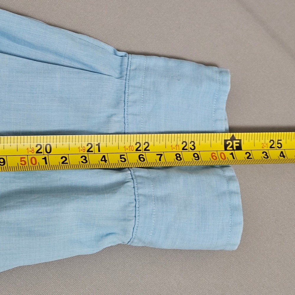 Ralph Lauren Classic Fit Cool Blue Button Down Shirt L Pink Pony Preppy Coastal - Picture 8 of 9